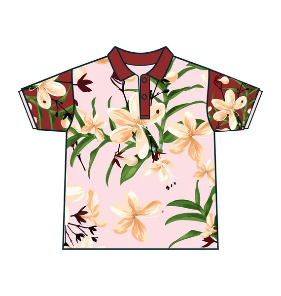 Λουλουδάτο μοτίβο πουκάμισο — Διανυσματικό Αρχείο