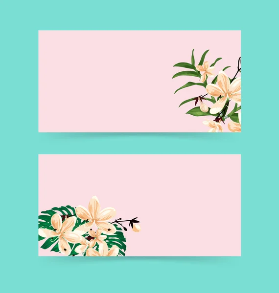Banner patrón floral — Vector de stock