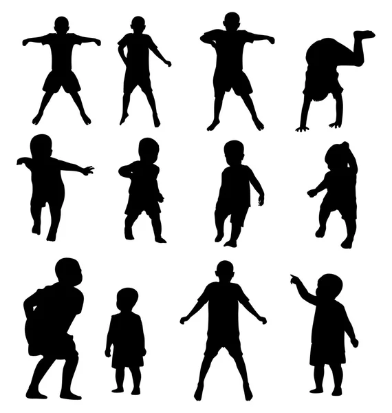 Kids silhouette set — Stock Vector