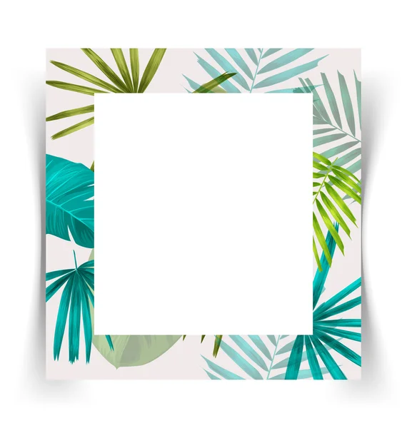 Cartão de folha tropical —  Vetores de Stock