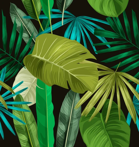 Patrón de hoja tropical — Vector de stock