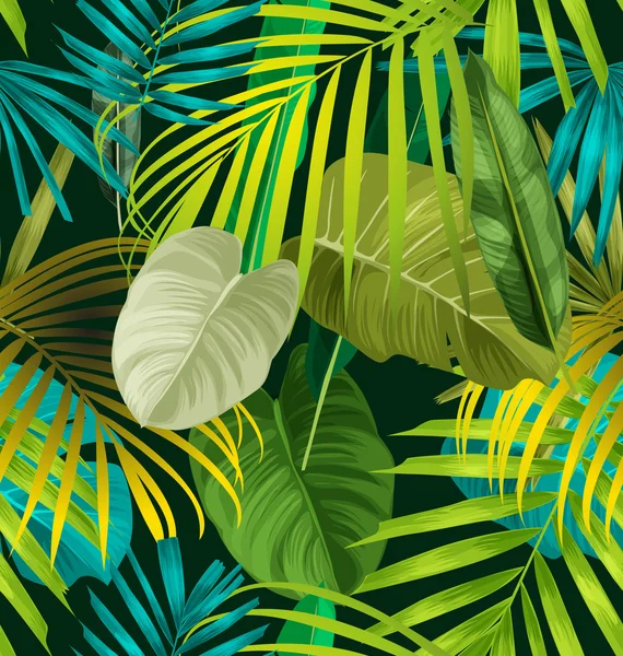 Patrón de hoja tropical — Vector de stock