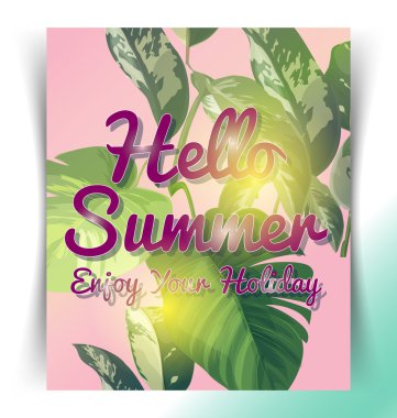 Tropikal yaprak desen poster