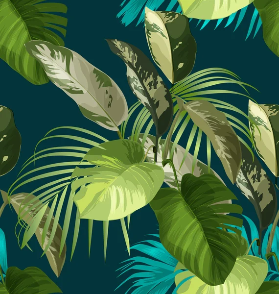 Tropikal yaprak desen — Stok Vektör