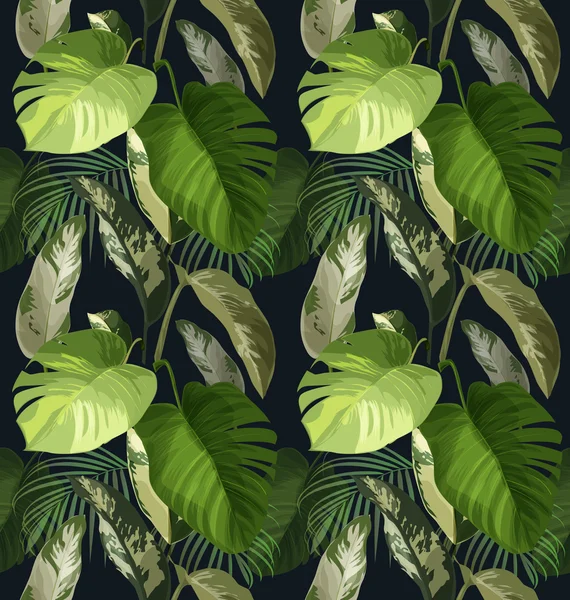 Patrón de hoja tropical — Vector de stock