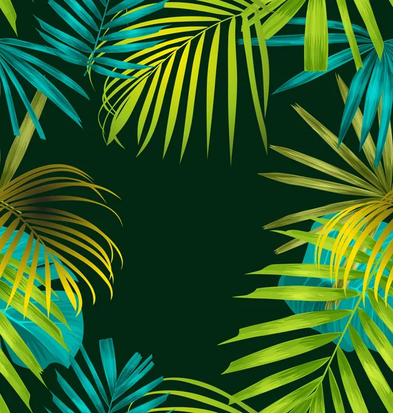 Fondo de la hoja tropical — Vector de stock