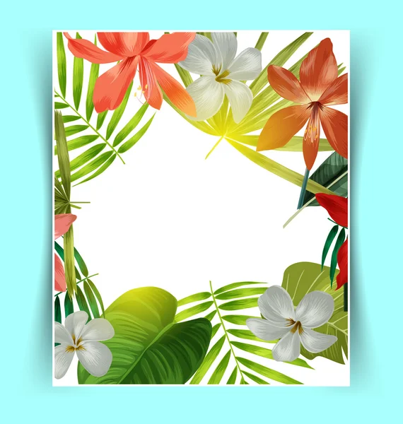 Tropische blad patroon poster — Stockvector