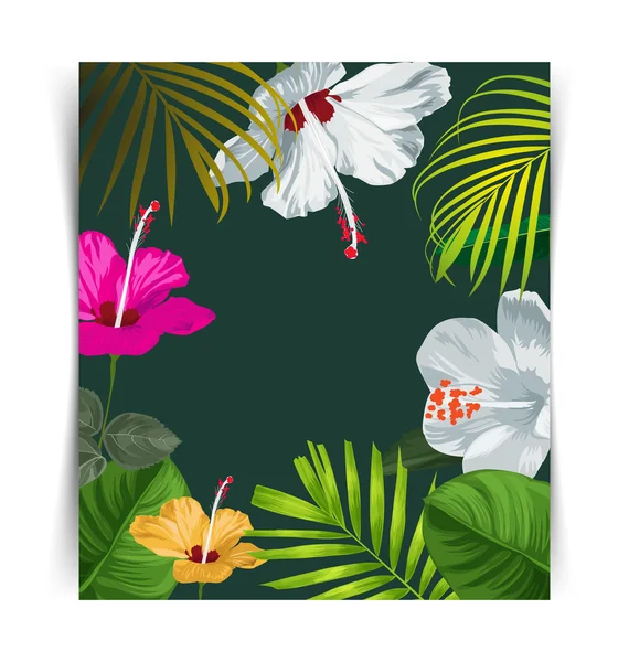 Cartaz de padrão de folha tropical — Vetor de Stock