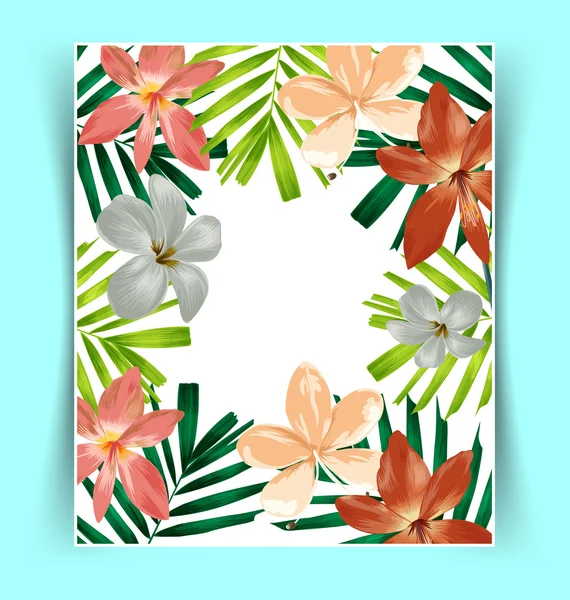 Poster mit tropischem Blattmuster — Stockvektor