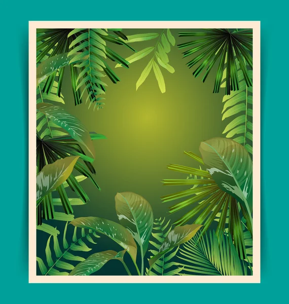 Tropische blad patroon poster — Stockvector