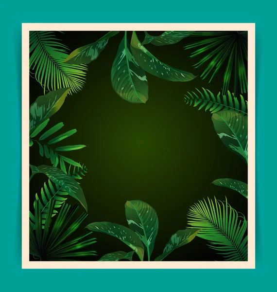 Tropical leaf pattern poster — Stock Vector
