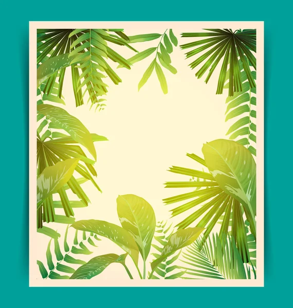 Tropical leaf pattern poster — Stock Vector