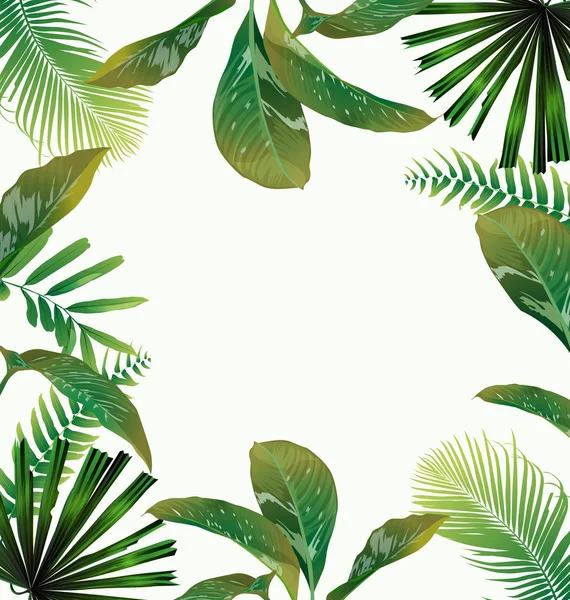 Tropical leaf pattern poster — Stock Vector