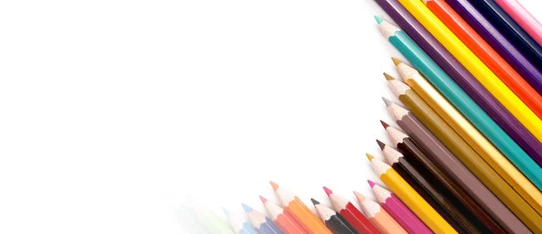 Color Pencil White Backgroound — Stock Photo, Image