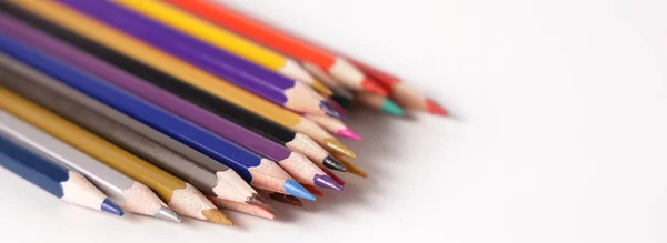 Color Pencil Basket White Backgroound — Stock Photo, Image