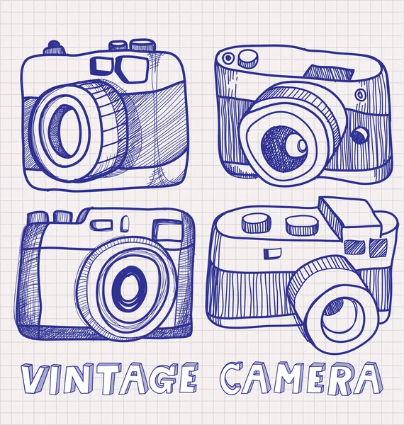 Vintage camera set — Stock Vector