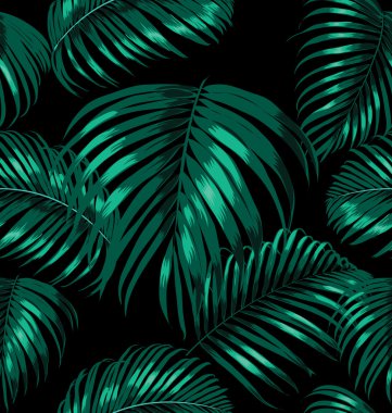 tropical leaves pattern clipart
