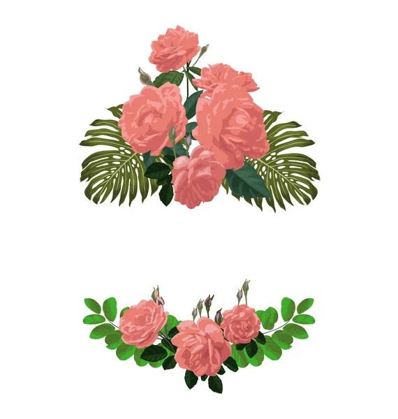 Floral decor elementen — Stockvector