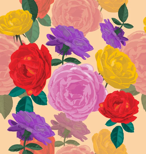 Rose seamless pattern — Stock Vector