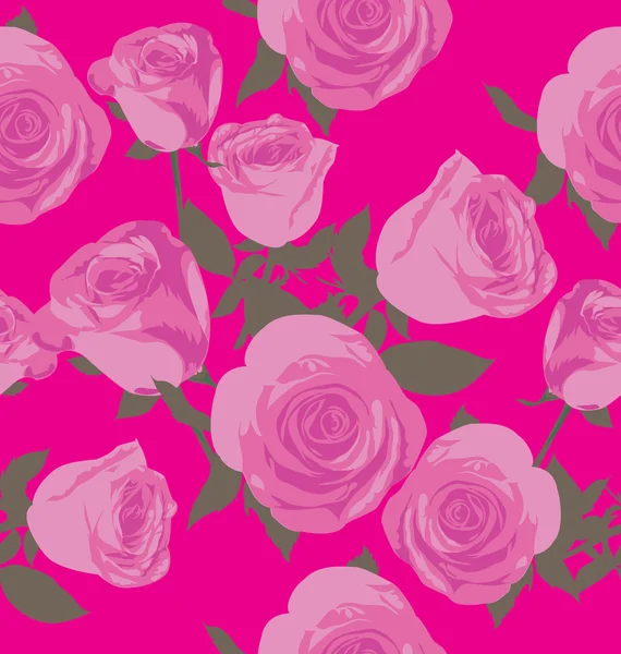 Rose patrón sin costura floral — Archivo Imágenes Vectoriales