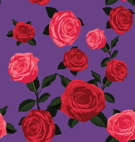 Rose motif floral sans couture — Image vectorielle