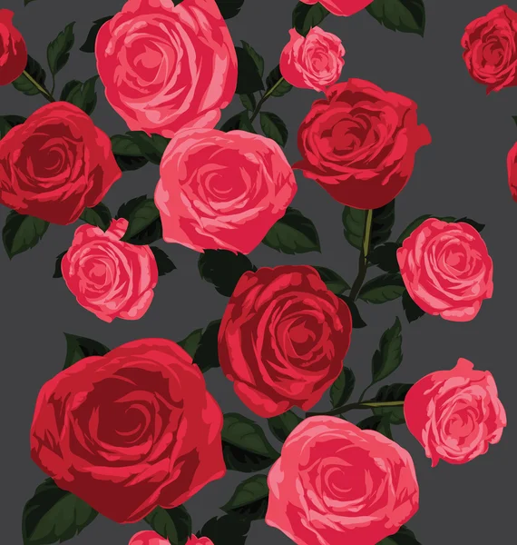 Rose motif floral sans couture — Image vectorielle