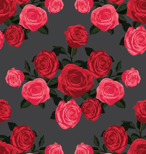 Rose motif floral sans couture — Image vectorielle