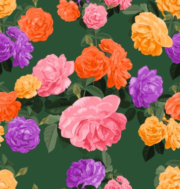 Gül çiçek seamless modeli