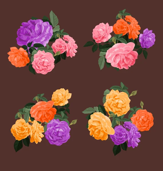 Rose bouquet ensemble — Image vectorielle