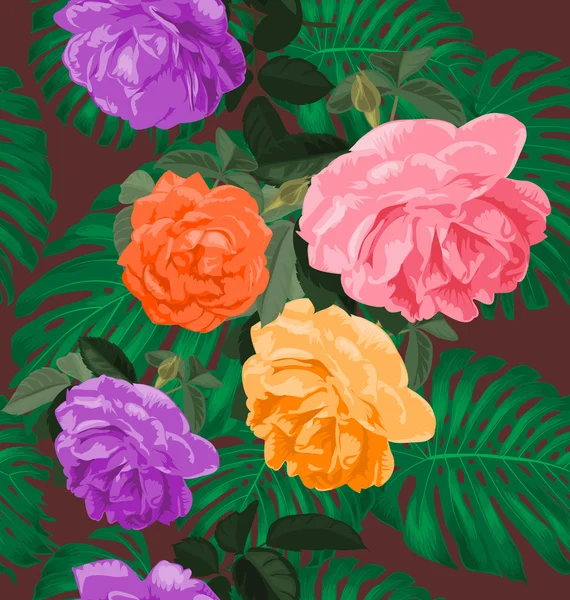 Bloemen naadloos patroon — Stockvector