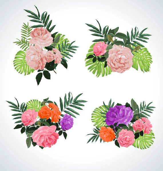 Floral bos set — Stockvector