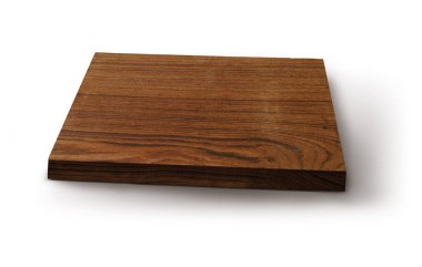 Tahta kesme tahtası beyaz arkaplanda izole edildi