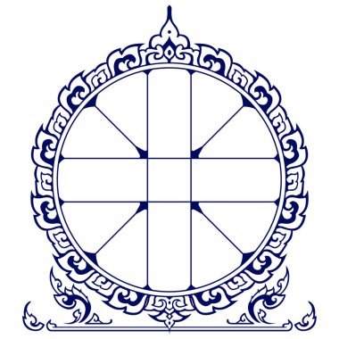 Templete Background Thai Zodiac Grid. Vector illustration