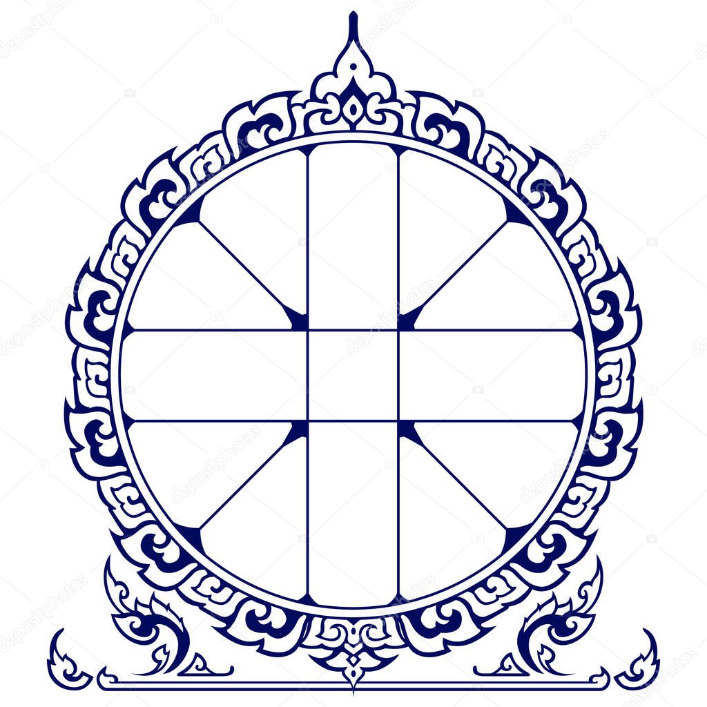 Templete Background Thai Zodiac Grid. Vector illustration