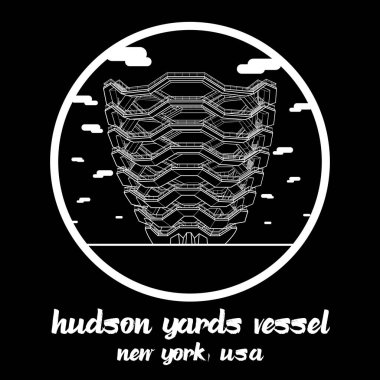 Bangkok, Tayland. 2021 Mayıs, New York ABD 'deki Hudson Yarda Gemisi 21. Daire simgesi. simge vektör illüstrasyonu 