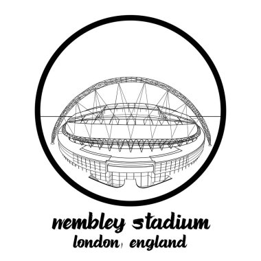 Bangkok, Tayland. 21 Mayıs 2021. Londra 'daki Landmark Wembley Stadyumu' nun simgesi. simge vektör illüstrasyonu