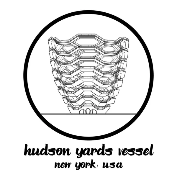 Bangkok Thailandia 2021 Maggio Icona Del Cerchio Landmark Hudson Yards — Vettoriale Stock