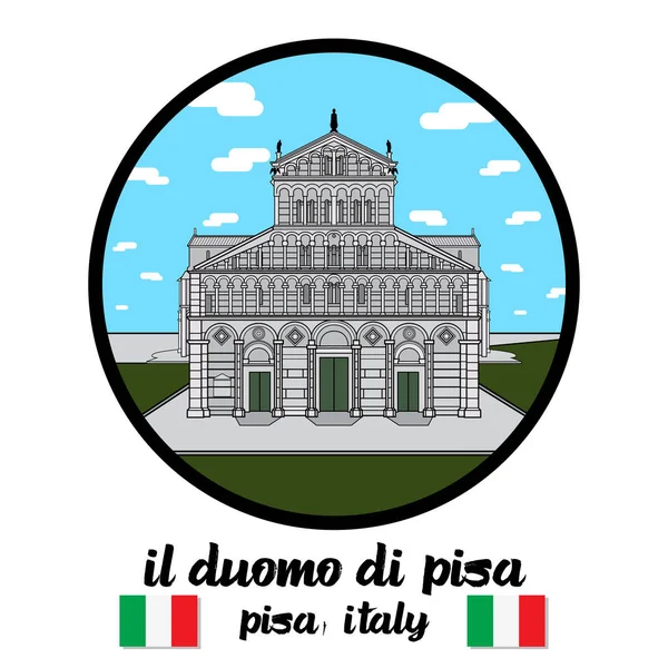 Kör Icon Duomo Pisa Ikon Vektor Illusztráció — Stock Vector