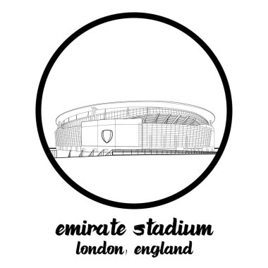 Bangkok, Tayland 2021-9-20. Simge hattı Emirate Stadyumu 'nu çevreleyin. Vektör illüstrasyonu