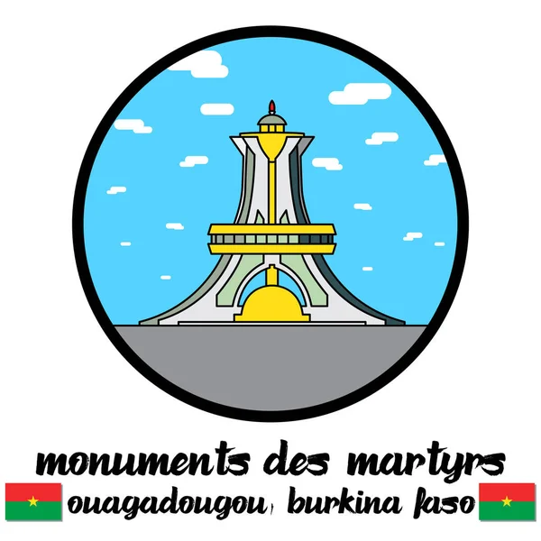 Bangkok Tajlandia 2021 Circle Icon Monuments Des Męczennicy Ilustracja Wektora — Wektor stockowy