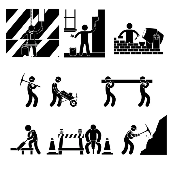 Icon Human Labor. jobs icons over white background vector illustration — Stock Vector
