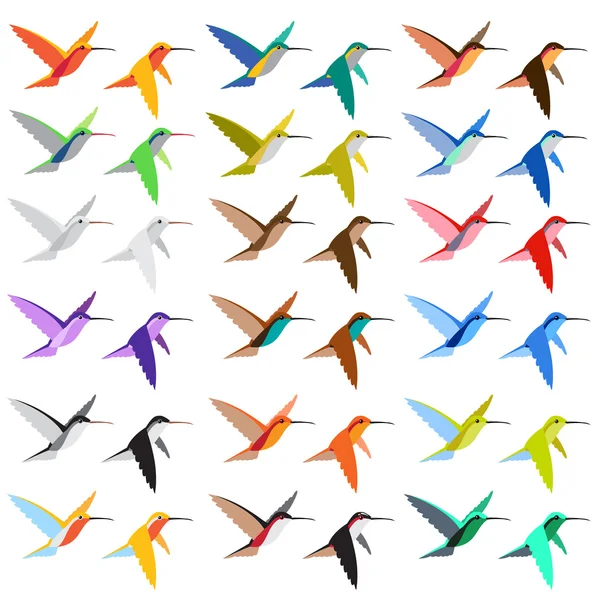 Koliber 18 kolorów cienia — Wektor stockowy