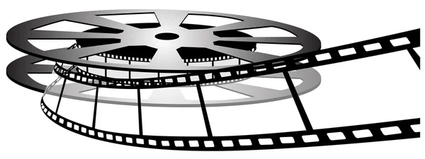 Film reel isolated on white photo-realistic vector illustration — Stock Vector