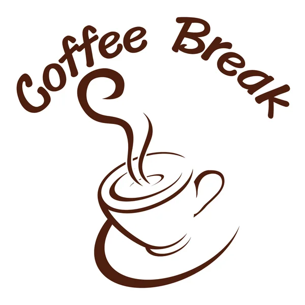 Koffiepauze. hete. vector. illustratie. — Stockvector