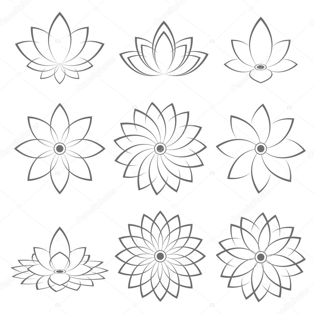 Lotus Symbol icon design. Vector illustration