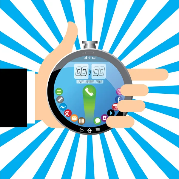 Slim timer, stopwatch, vectorillustratie — Stockvector