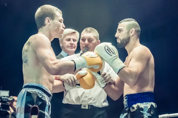 Walka o pas Mistrzostwa Europy kick-boxing — Zdjęcie stockowe