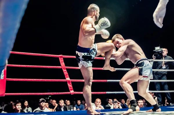 Lucha por el cinturón del campeonato de Europa kick-boxing —  Fotos de Stock