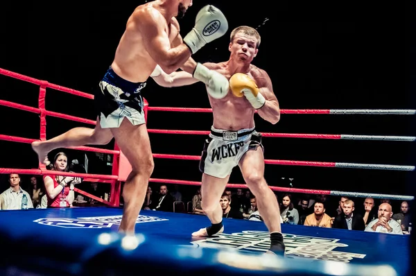 Kampf um den EM-Gürtel im europäischen Kickboxen — Stockfoto