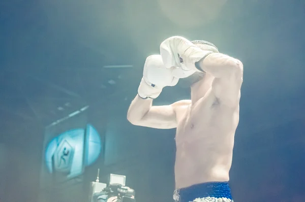 Luta pelo cinturão do campeonato da Europa kick-boxing — Fotografia de Stock